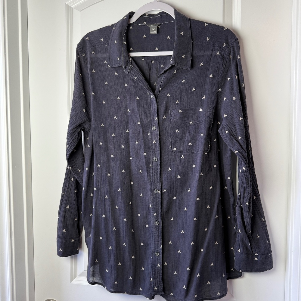 100% Cotton Sheer Lightweight White Long Sleeve Button Down Shirt XL